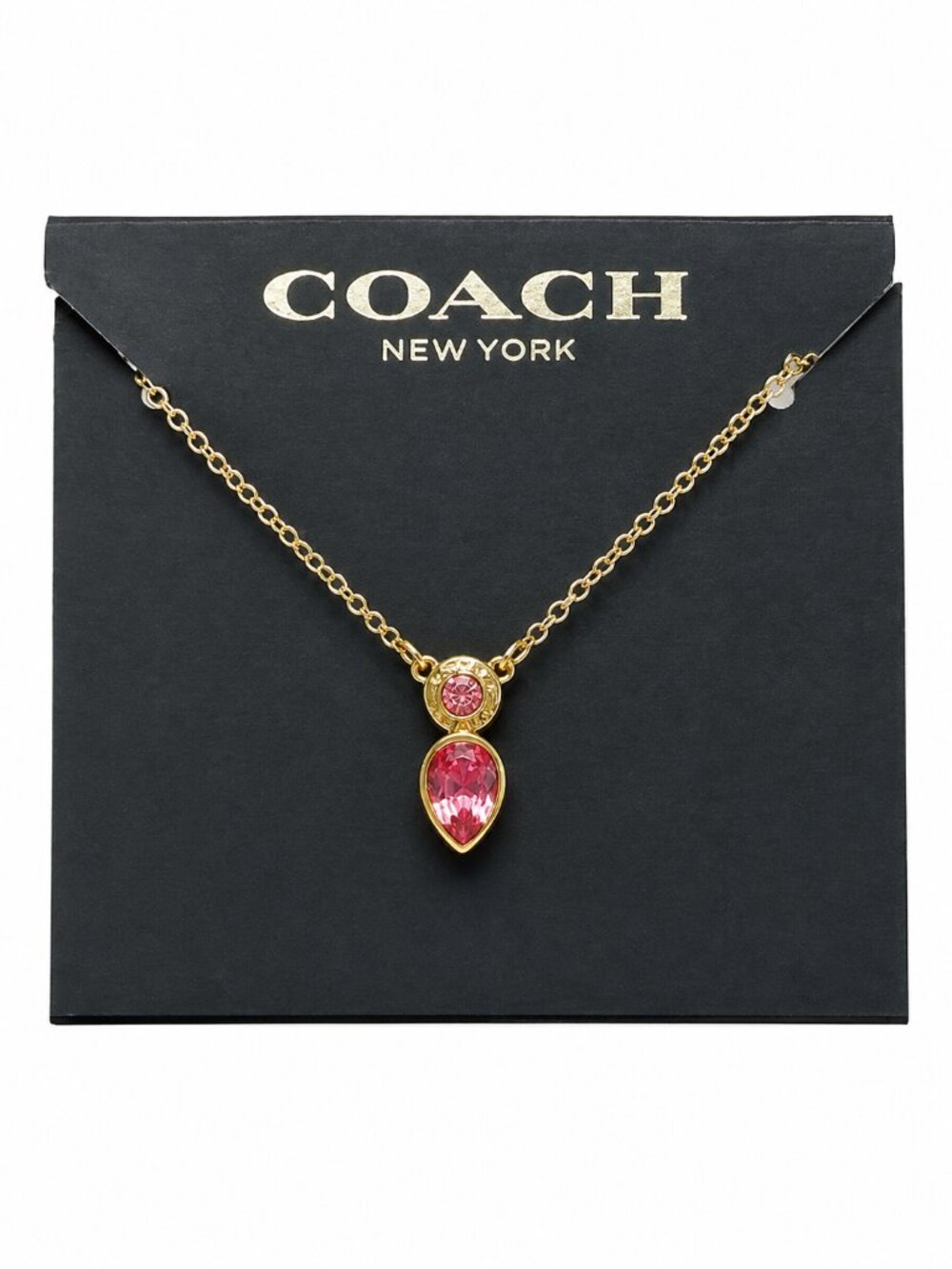 COACH Pink Stone Dainty Necklace - NWT